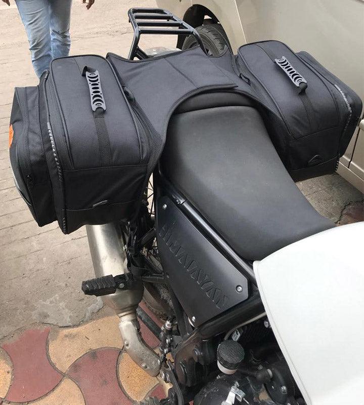 Guardian Gears Mustang 50Ltrs Saddlebags (Black) with Waterproof Rain Covers