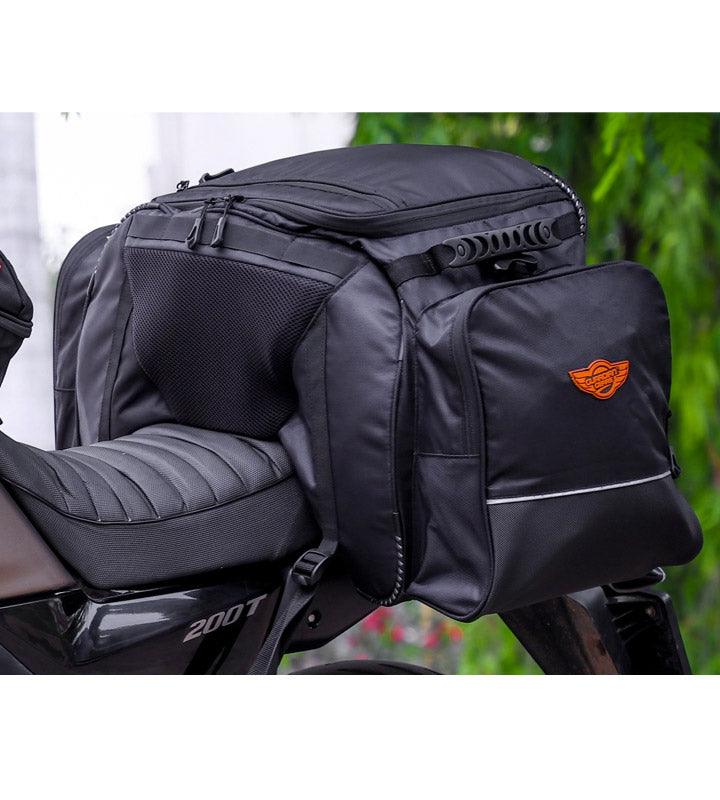 Guardian Gears Rhino Mini 50Ltrs Tail Bag with Waterproof Rain Cover. Fits on All Motorcycles.