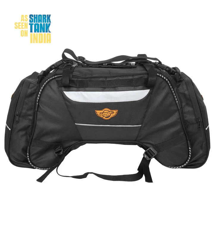 Guardian Gears Rhino Mini 50Ltrs Tail Bag with Waterproof Rain Cover. Fits on All Motorcycles.