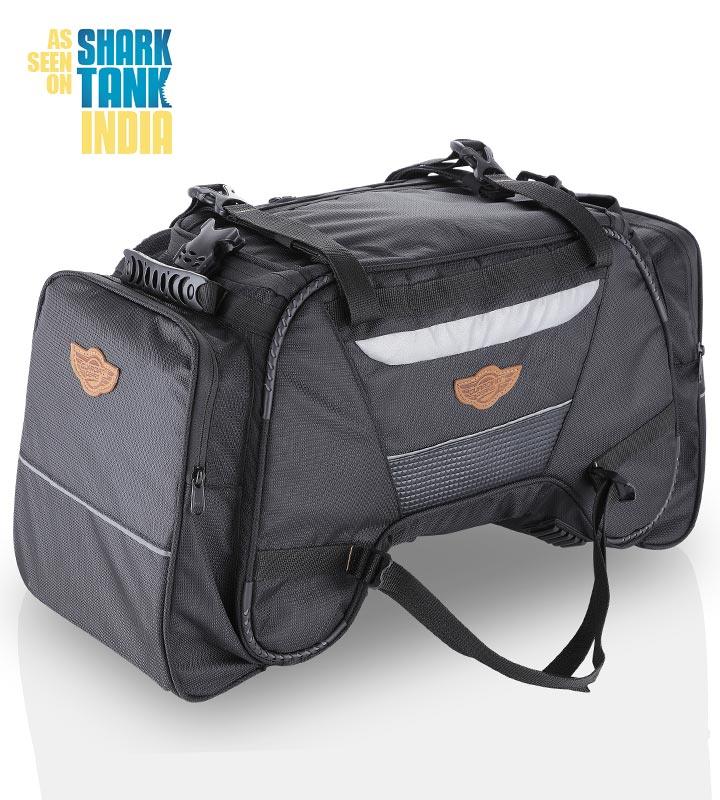 Guardian Gears Rhino Mini 50Ltrs Tail Bag with Waterproof Rain Cover. Fits on All Motorcycles.
