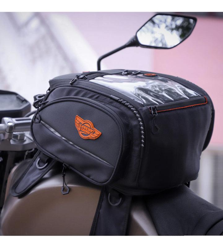 Guardian Gears Jaws Magnetic 28L Tank Bag – Secure Fit & Expandable. Rain Cover Included.