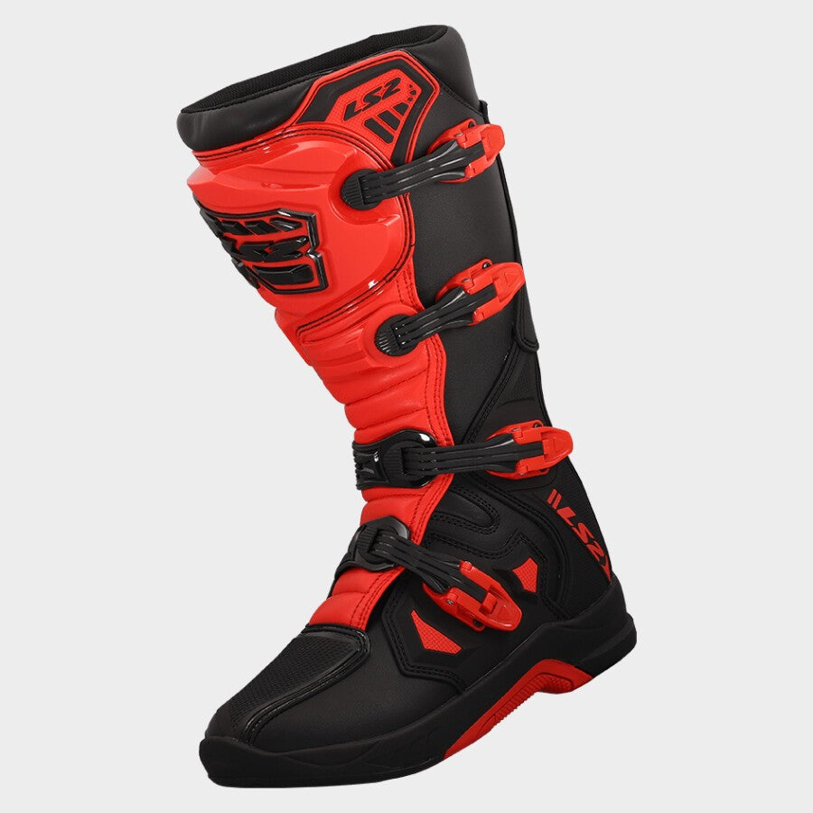 LS2 RAPTOR BLACK RED BOOT