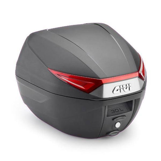 GIVI 30 LTR MONOLOCK TOP CASE WITH RED REFLECTOR
